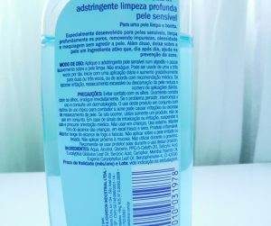 ingredientes do tônico adstringente clean &clear